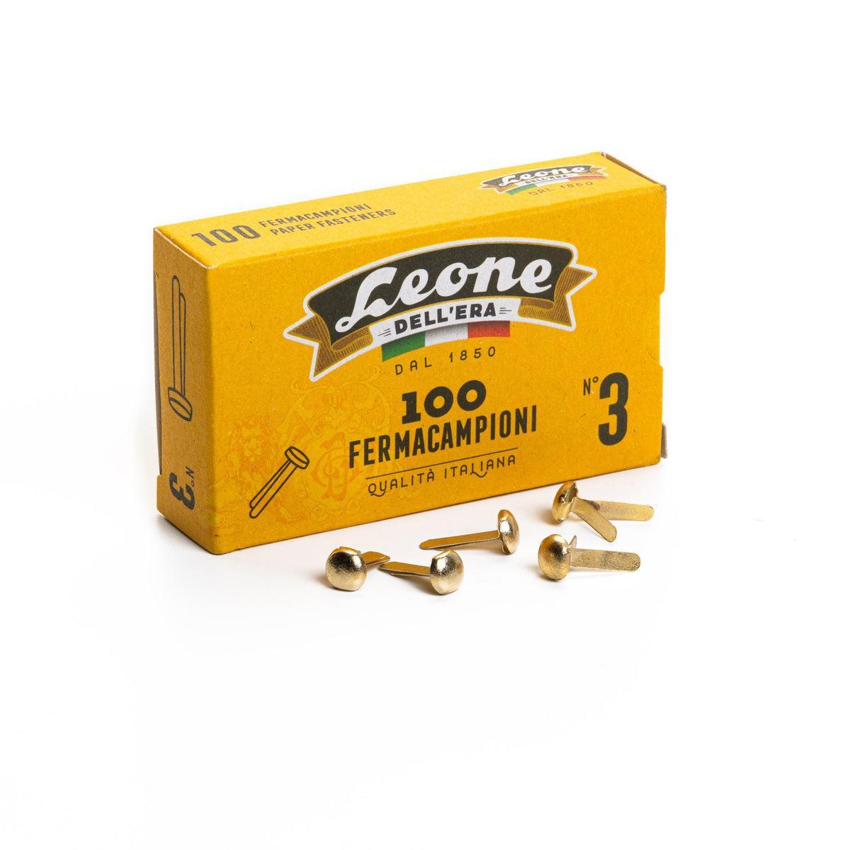 leone dell'era leone dell'era fermacampioni n. 3 ottonati - 10 conf. da 100 pz. - foto 2