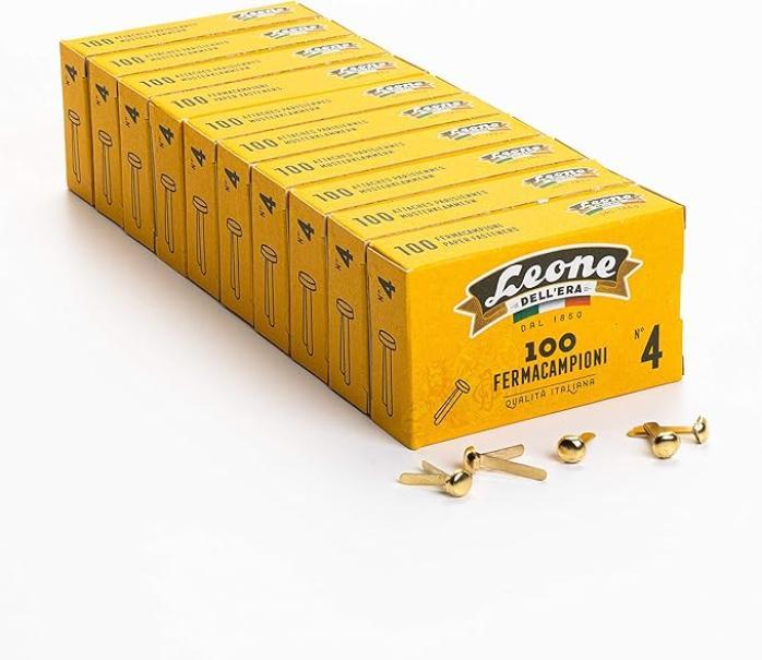 leone dell'era leone dell'era fermacampioni n. 4 ottonati - 10 conf. da 100 pz. - foto 1