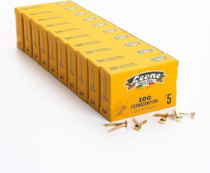 leone dell'era leone dell'era fermacampioni n. 5 ottonati - 10 conf. da 100 pz. - foto 1