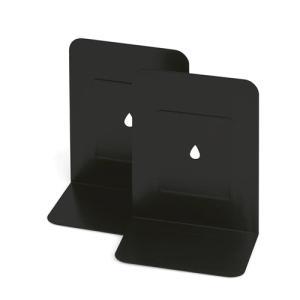 Reggilibro in metallo 2 pz. colore nero