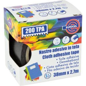 Nastro adesivo in tela 38mmx2.70mt nero 200 tpa
