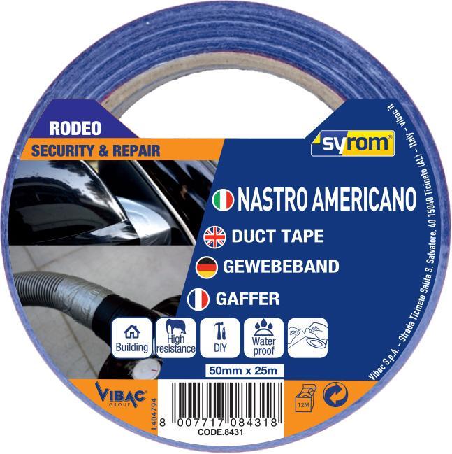 vibac vibac nastro adesivo americano telato rodeo blu 50mmx25mt - foto 1