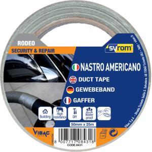 Nastro adesivo americano telato rodeo grigio 50mmx25mt