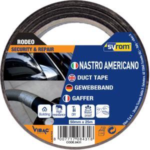 Nastro adesivo americano telato rodeo nero 50mmx25mt