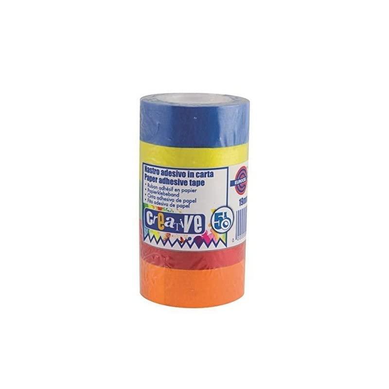 eurocel eurocel 5pz nastro carta adesivo colorato 19mmx10mt - foto 1