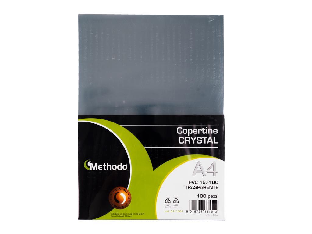 caimi methodo 100pz copertina crystal trasparente per rilegare a4 150 µm - foto 1