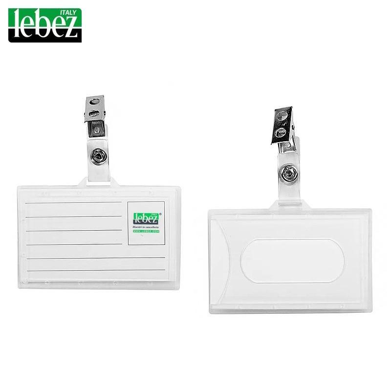 lebez lebez 50pz portanome porta badge rigido con clip 90x56mm - foto 1