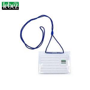 100pz portabadge portanome con cordoncino blu 105x67mm