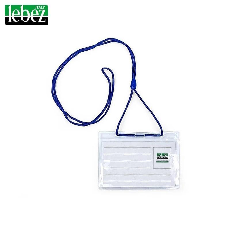 lebez lebez 100pz portabadge portanome con cordoncino blu 105x67mm - foto 1