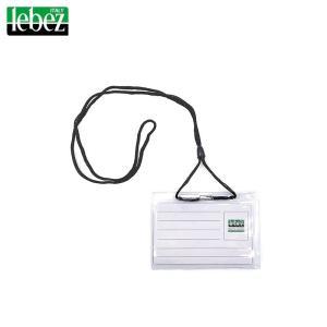 100pz portabadge portanome con cordoncino nero 105x67mm