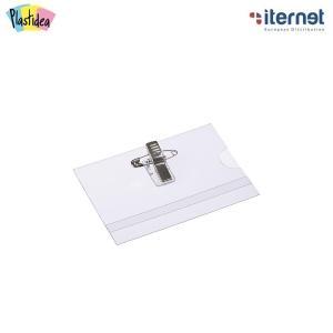 Plastidea 50pz porta badge portanome con spilla 91x64mm cod.7190