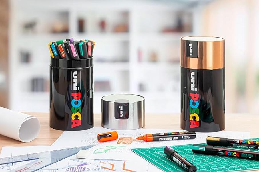 osama uni posca gift box argento 18pz marcatori pennarelli colori assortiti - foto 5