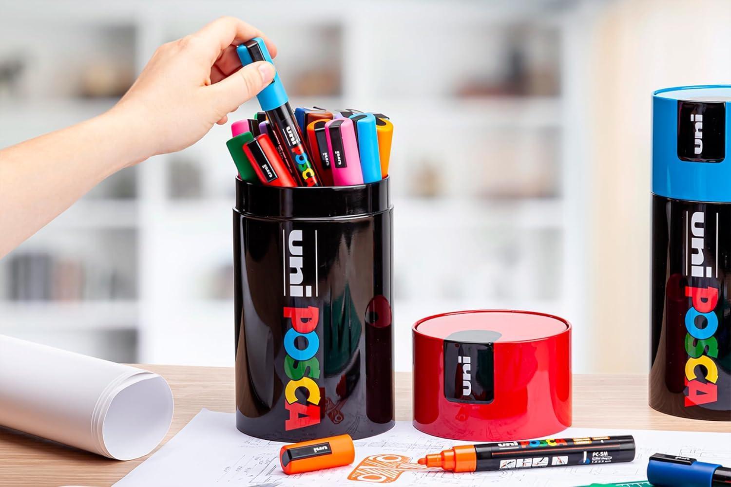 osama uni posca gift box rosso 18pz marcatori pennarelli colori assortiti - foto 5