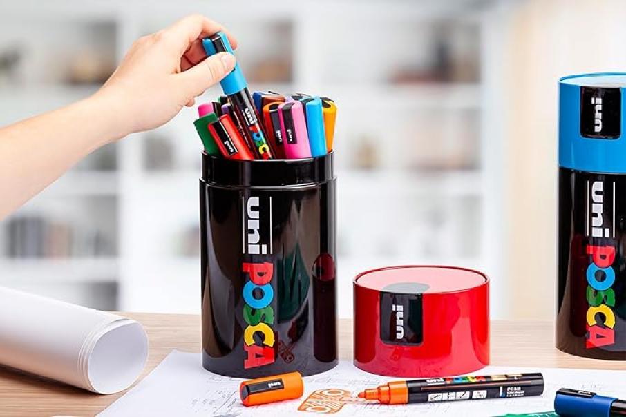 osama uni posca gift box verde 18pz marcatori pennarelli colori assortiti - foto 5