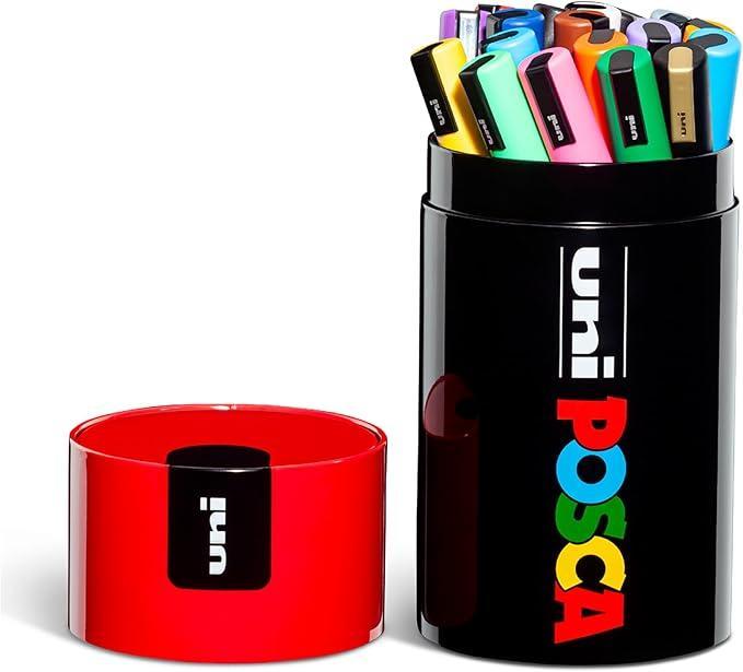 osama uni posca gift box azzurro 18pz marcatori pennarelli colori assortiti - foto 3