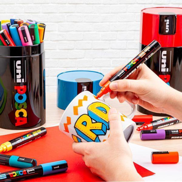 osama uni posca gift box giallo 18pz marcatori pennarelli colori assortiti - foto 2