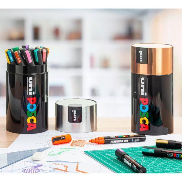 osama uni posca gift box giallo 18pz marcatori pennarelli colori assortiti - foto 3