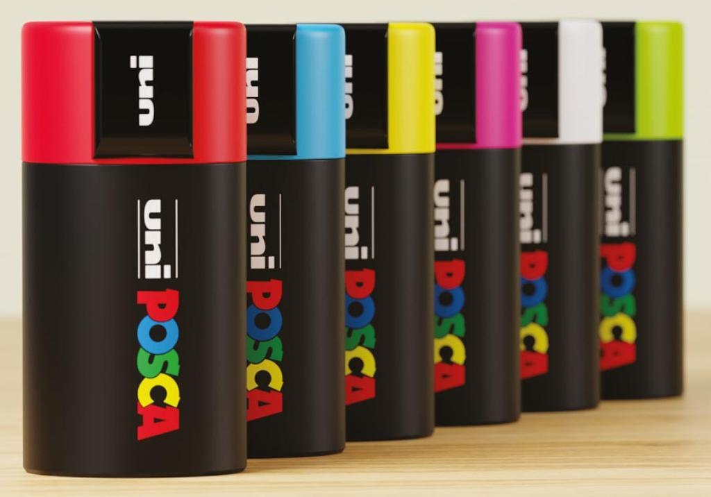 osama uni posca gift box giallo 18pz marcatori pennarelli colori assortiti - foto 4