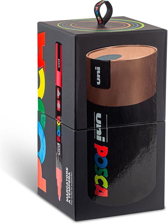 osama uni posca gift box bronzo 18pz marcatori pennarelli colori assortiti - foto 2