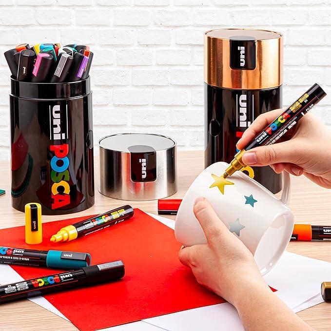 osama uni posca gift box bronzo 18pz marcatori pennarelli colori assortiti - foto 3
