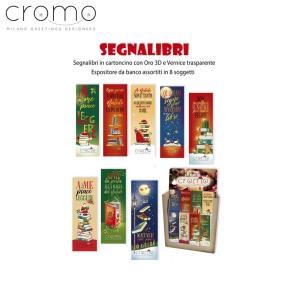 Cromo espositore 64pz segnalibri di natale 5x17cm fantasie assortite nt.7973