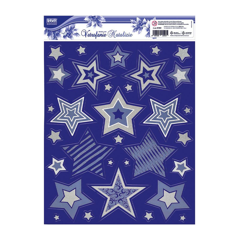 lebez lebez vetrofania natale foglio da 30x37cm stelle cod. 81351 - foto 4