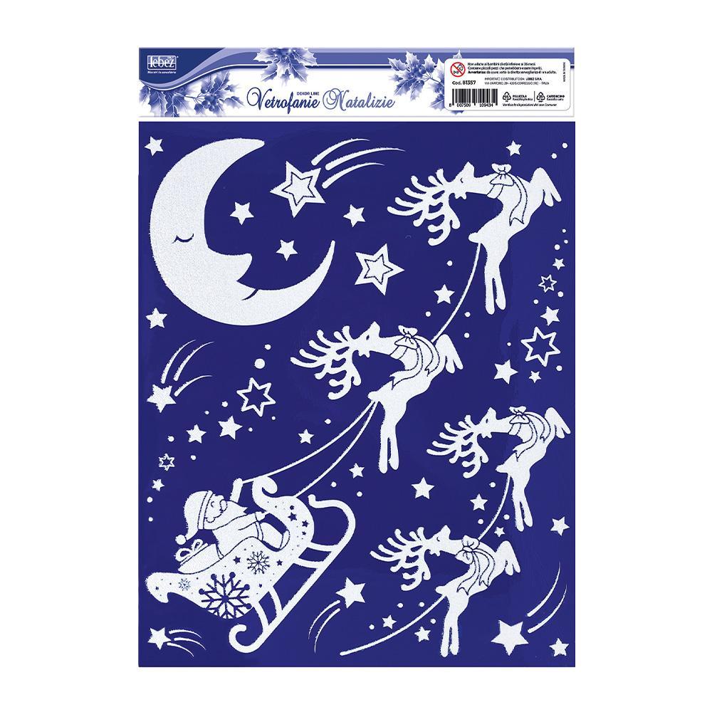 lebez lebez vetrofania natale foglio da 30x37cm fantasie assortite cod. 81357 - foto 1