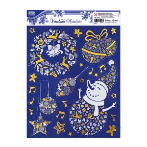 Vetrofania natale foglio da 30x37cm fantasie assortite cod. 81358