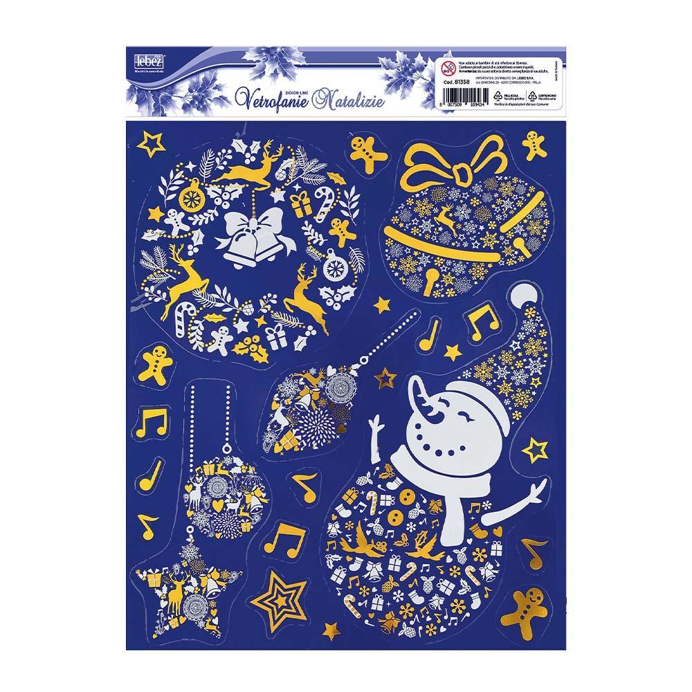 lebez lebez vetrofania natale foglio da 30x37cm fantasie assortite cod. 81358 - foto 1