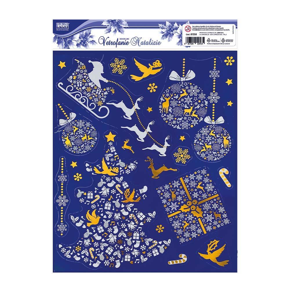 lebez lebez vetrofania natale foglio da 30x37cm fantasie assortite cod. 81358 - foto 2