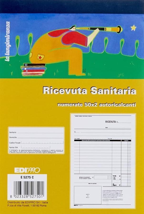 edipro edipro 10pz blocco ricevute sanitarie 50 fg. in 2 copie 15x23 cm e5275cn - foto 1