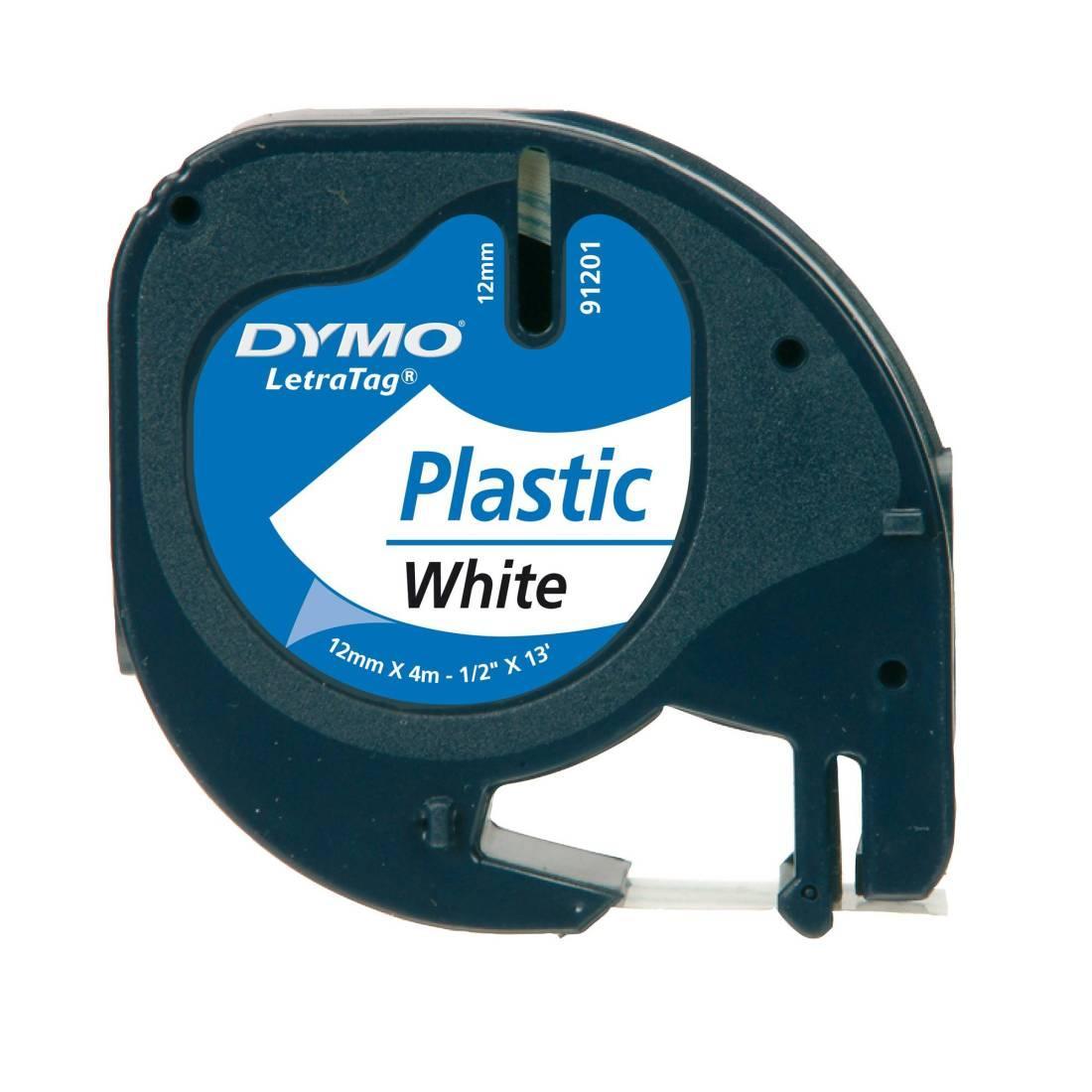 dymo dymo nastro letratag plastica bianco 12mmx4mt 91201 - foto 2