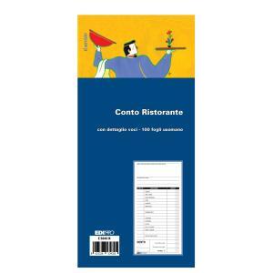 10pz conto ristorante con dettaglio voci 100fg. 22x9,9cm e5343n