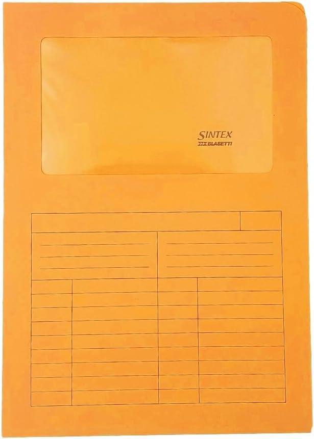 Blasetti 10pz Cartelle Sintex con Finestra 22x31cm Arancione Blasetti 10pz Cartelle Sintex con Finestra 22x31cm Arancione