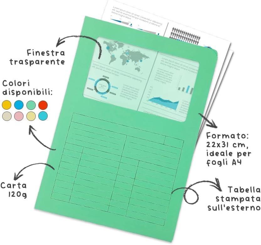Blasetti 10pz Cartelle Sintex con Finestra 22x31cm Azzurro Blasetti 10pz Cartelle Sintex con Finestra 22x31cm Azzurro