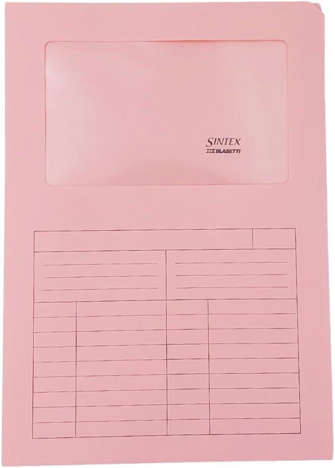 Blasetti 10pz Cartelle Sintex con Finestra 22x31cm Rosa Blasetti 10pz Cartelle Sintex con Finestra 22x31cm Rosa