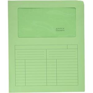 10pz cartelle sintex con finestra 22x31cm verde