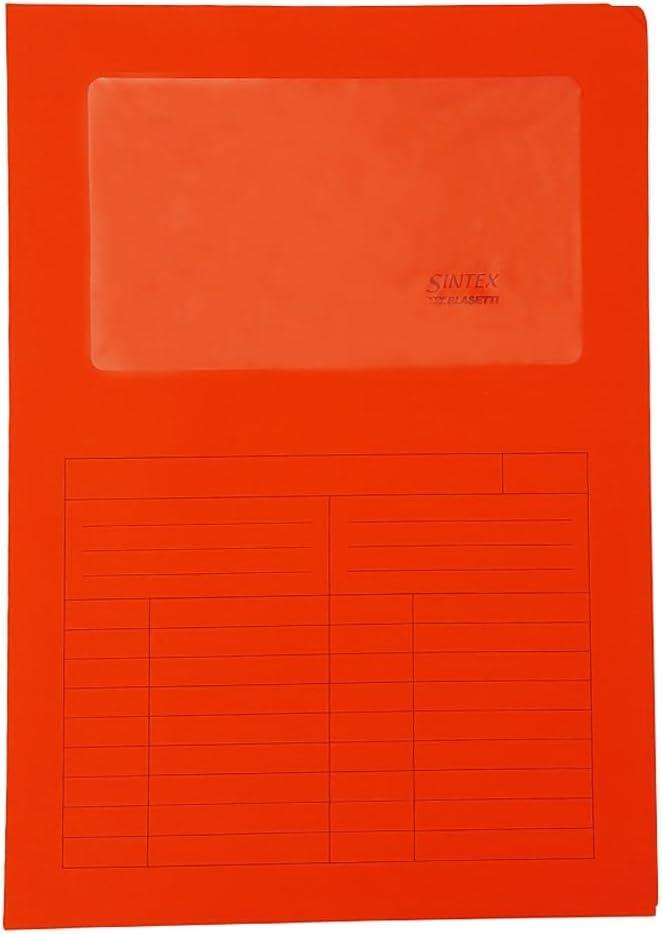 Blasetti 10pz Cartelle Sintex con Finestra 22x31cm Rosso