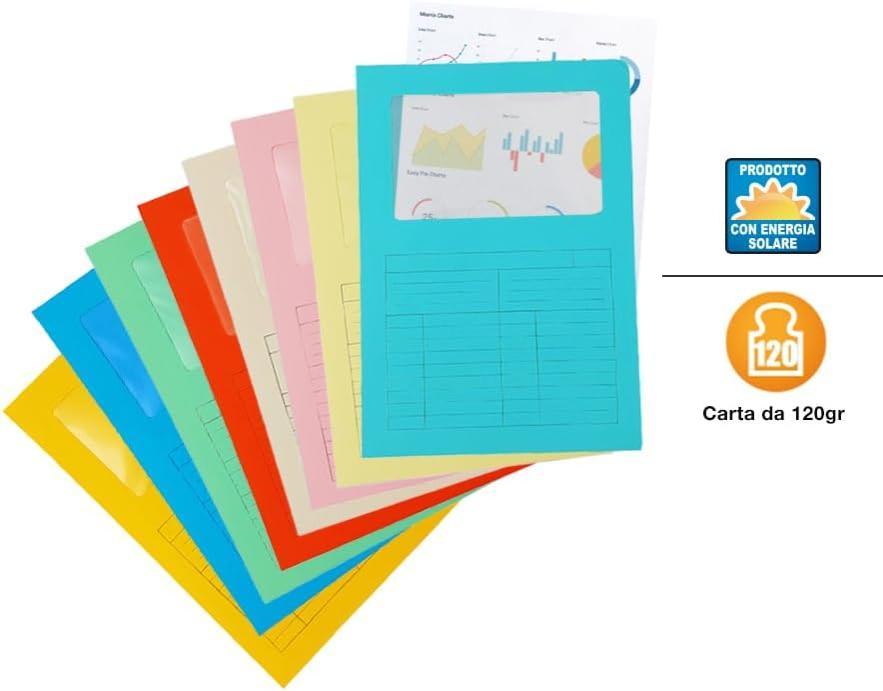 Blasetti 10pz Cartelle Sintex con Finestra 22x31cm Rosso
