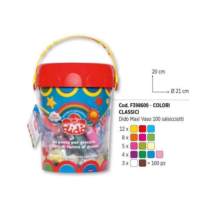 Didu00f2 100 Salsicciotti di Pasta da Modellare da 50gr in Vaso 398600