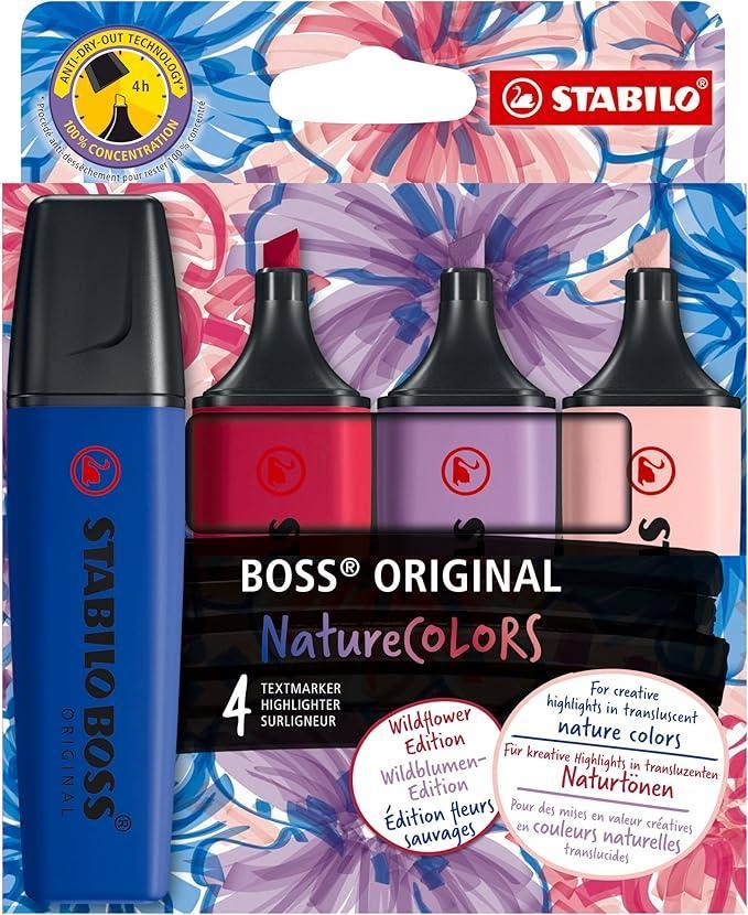 stabilo stabilo boss original 4pz evidenziatori nature colors wildflower 4 colori - foto 1
