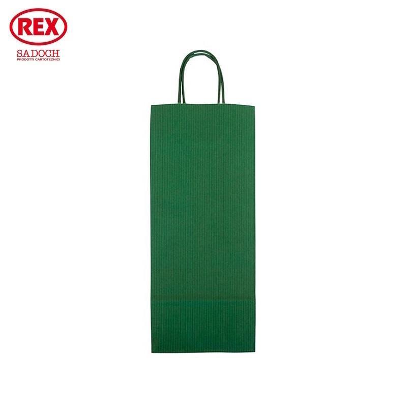 rex rex 25pz buste porta bottiglia con manico 14x39x8cm verde - foto 1