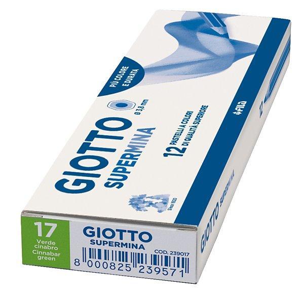 giotto giotto spermina 12 pz. pastelli colore verde cinabro n. 17 - foto 1