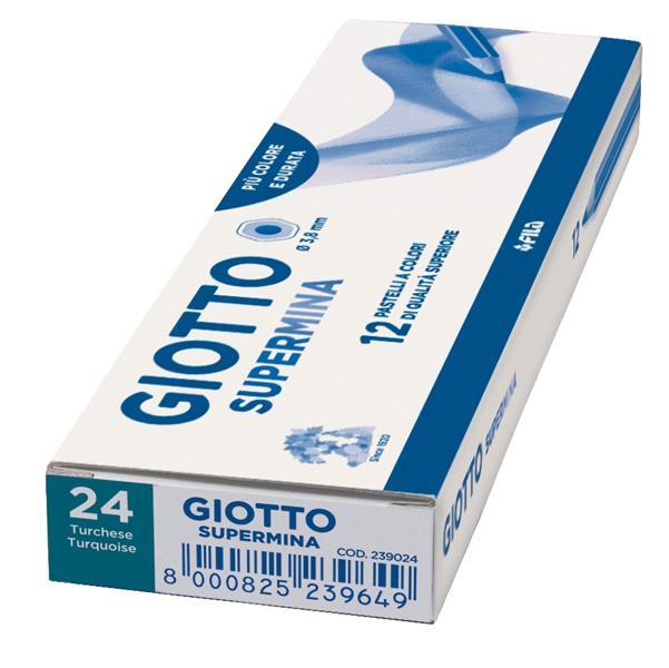 giotto giotto supermina 12 pz. pastelli colore turchese n. 24 - foto 1 giotto giotto supermina 12 pz. pastelli colore turchese n. 24 - foto 1