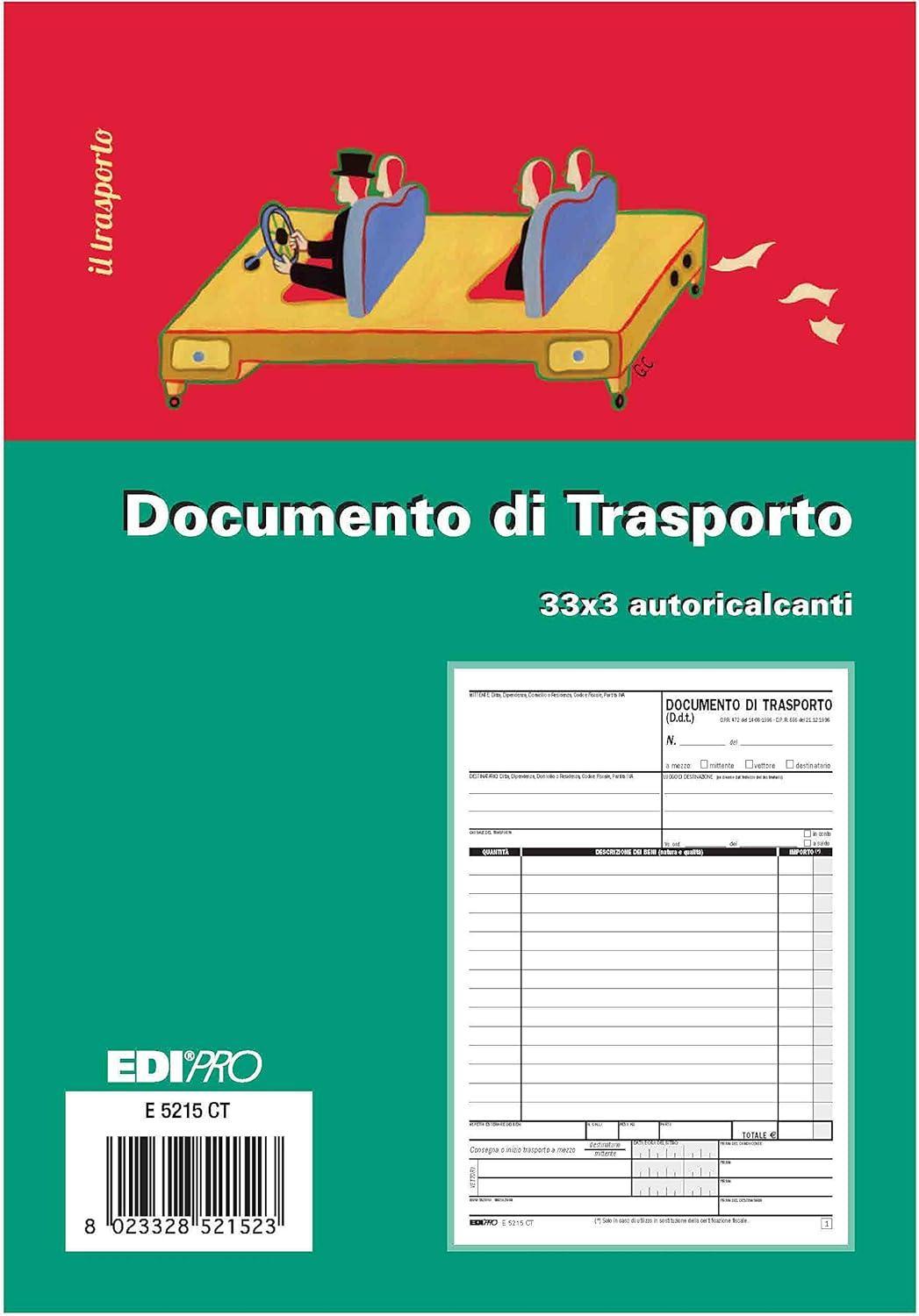 edipro edipro 10pz documento di trasporto 33fg. in 3 copie 15x23cm e5215ct - foto 1