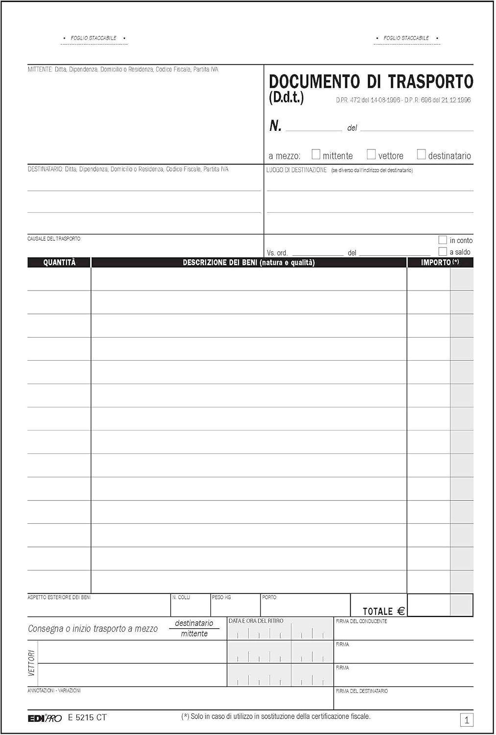 edipro edipro 10pz documento di trasporto 33fg. in 3 copie 15x23cm e5215ct - foto 2