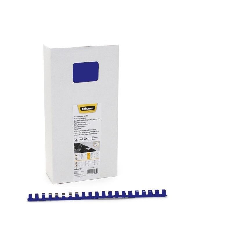 fellowes fellowes 100 pz spirali in plastica per rilegare tonde ø 12 mm blu - foto 1