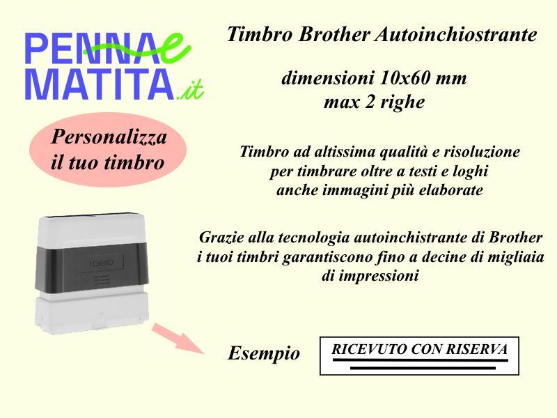 brother brother timbro autoinchiostrante personalizzato 10x60 mm colore nero - foto 1