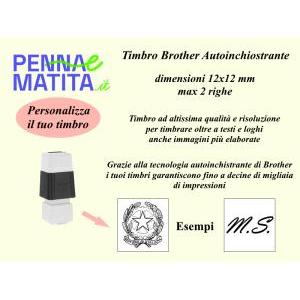 Timbro autoinchiostrante personalizzato 12x12 mm colore nero