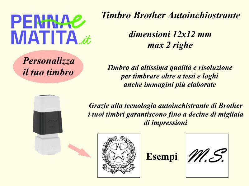 brother brother timbro autoinchiostrante personalizzato 12x12 mm colore nero - foto 1
